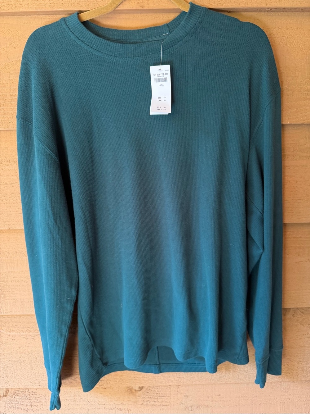 NWT Abercrombie & Fitch Soft A&F Long Sleeve Crewneck Tee Large Forest Teal
